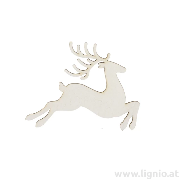 Holzfigure "Hirsch weiß mittel"