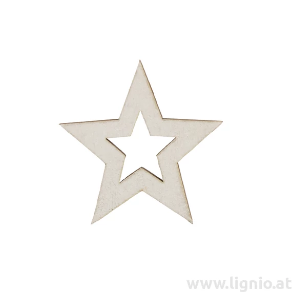 Holzfigure "Stern leer weiß"