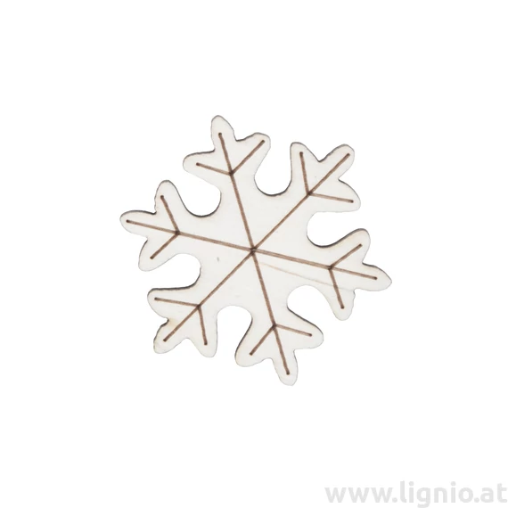 Holzfigure "Schneeflocken voll weiß"