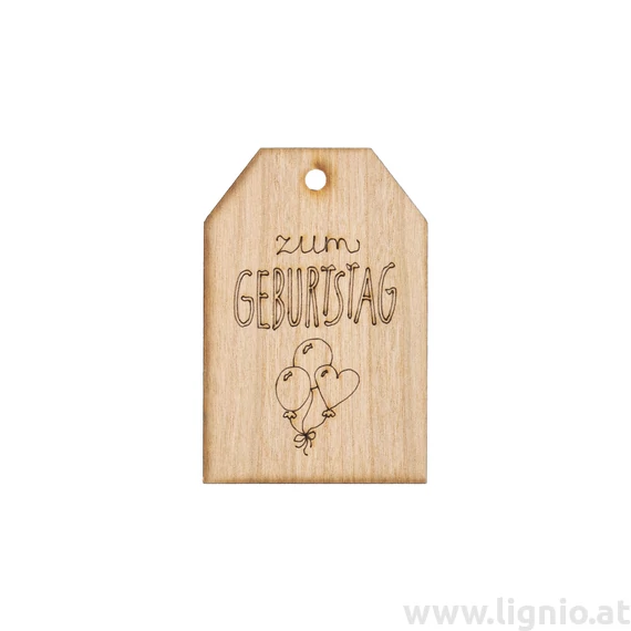 Grußkarte aus Kirschholz "Zum Geburtstag"