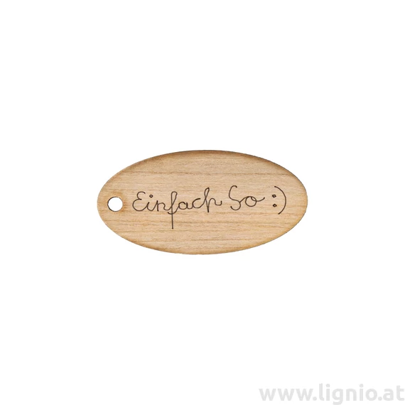 Oval Anhänger aus Kirschholz "Einfach so"