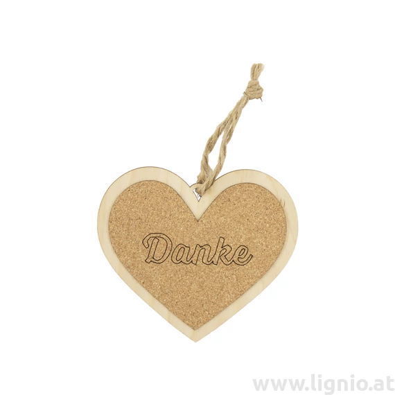 Kork Herz 12cm "Danke"