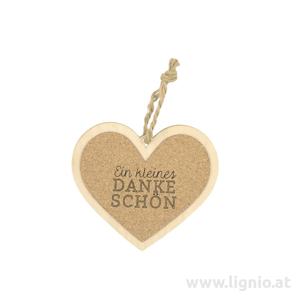Kork Herz 12cm "Ein kleines Dankeschön"