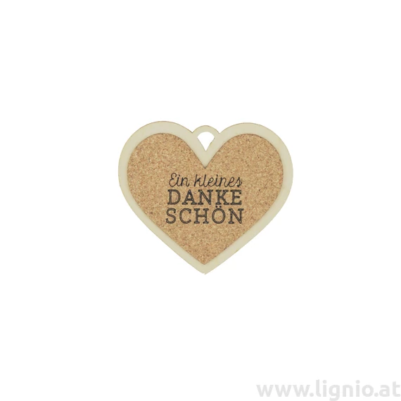 Kork Herz 8cm "Ein kleines Dankeschön"