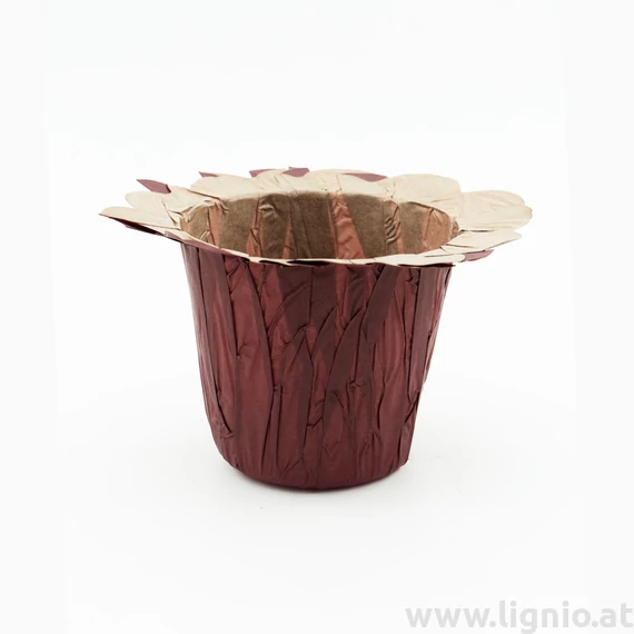 LIG Papier Übertopf 14cm bordeaux