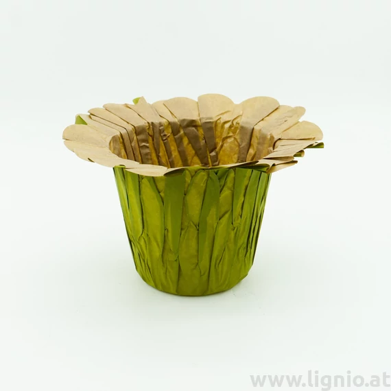 LIG Papier Übertopf 12cm olivgrün