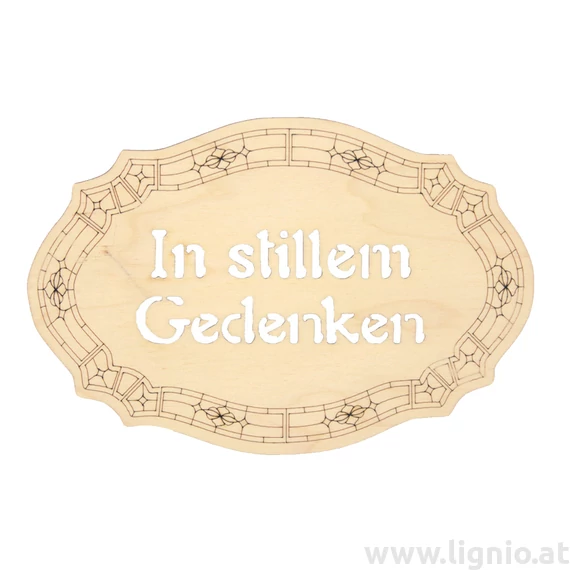 Tafel groß "In stillem Gedenken"
