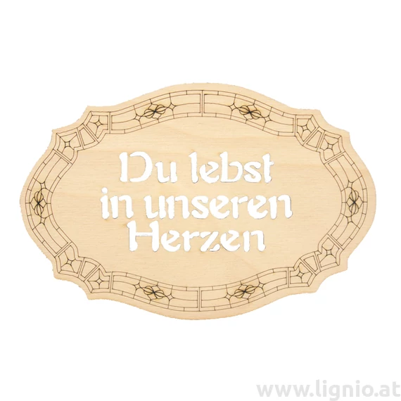 Tafel groß "Du lebst in unseren Herzen"