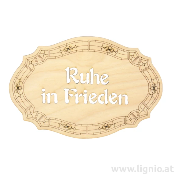 Tafel groß "Ruhe in Frieden"
