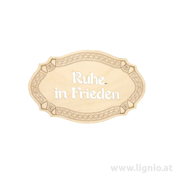 Tafel mittel "Ruhe in Frieden"