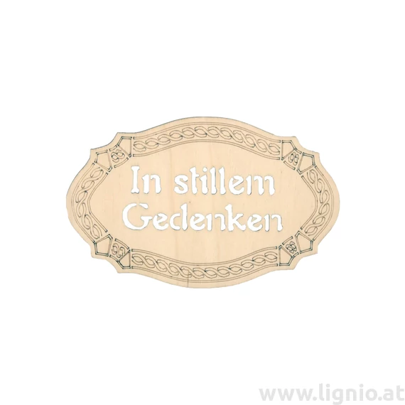 Tafel mittel "In stillem gedenken"