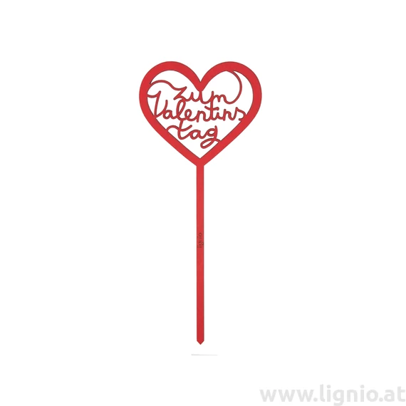 Blumenstecker "Zum Valentinstag - rot"