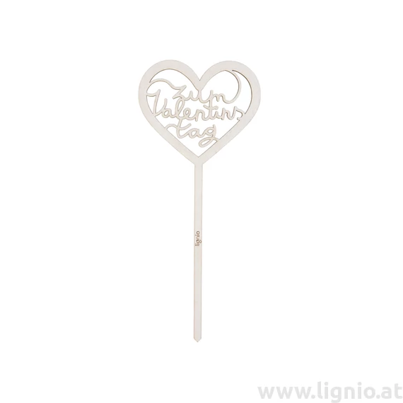 Blumenstecker "Zum Valentinstag - weiß"