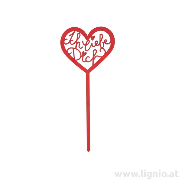 Blumenstecker "Ich liebe Dich- rot"