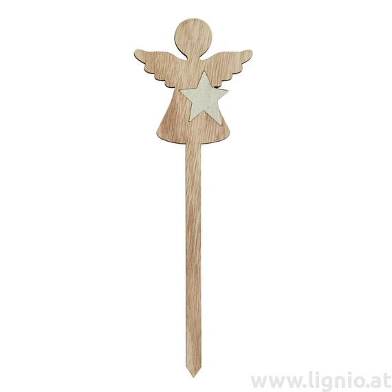 Holzstecker Engel mit Stern