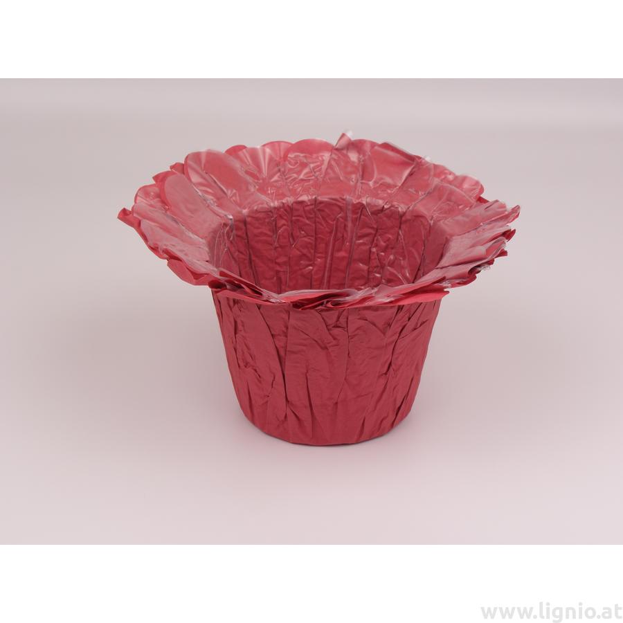 MAD Papier Übertopf 12cm weinrot Lignio