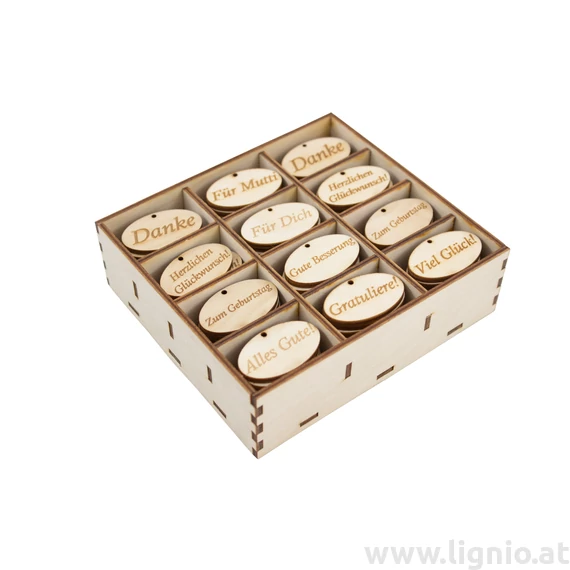 Oval Birkenholz Tafelchen Box - klein 