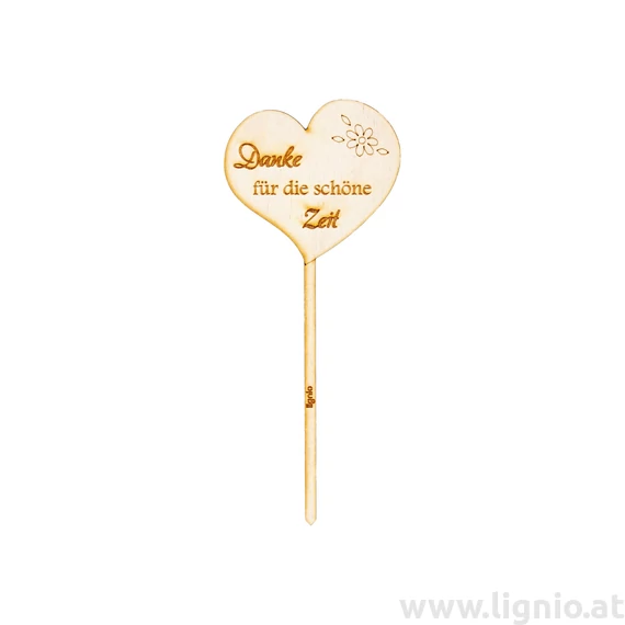 Blumenstecker Herz "Danke für die schöne Zeit"