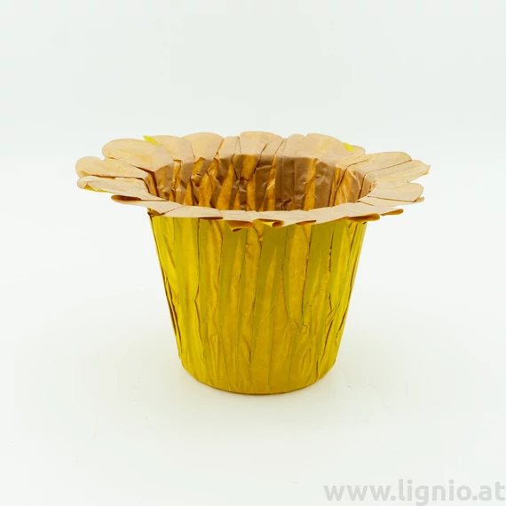 LIG Papier Übertopf 14cm gelb